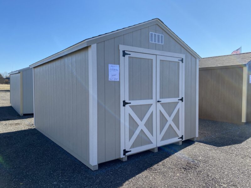 shed with double steel doors