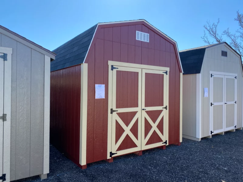 10x16 gable shed red & white hartville outdoor products