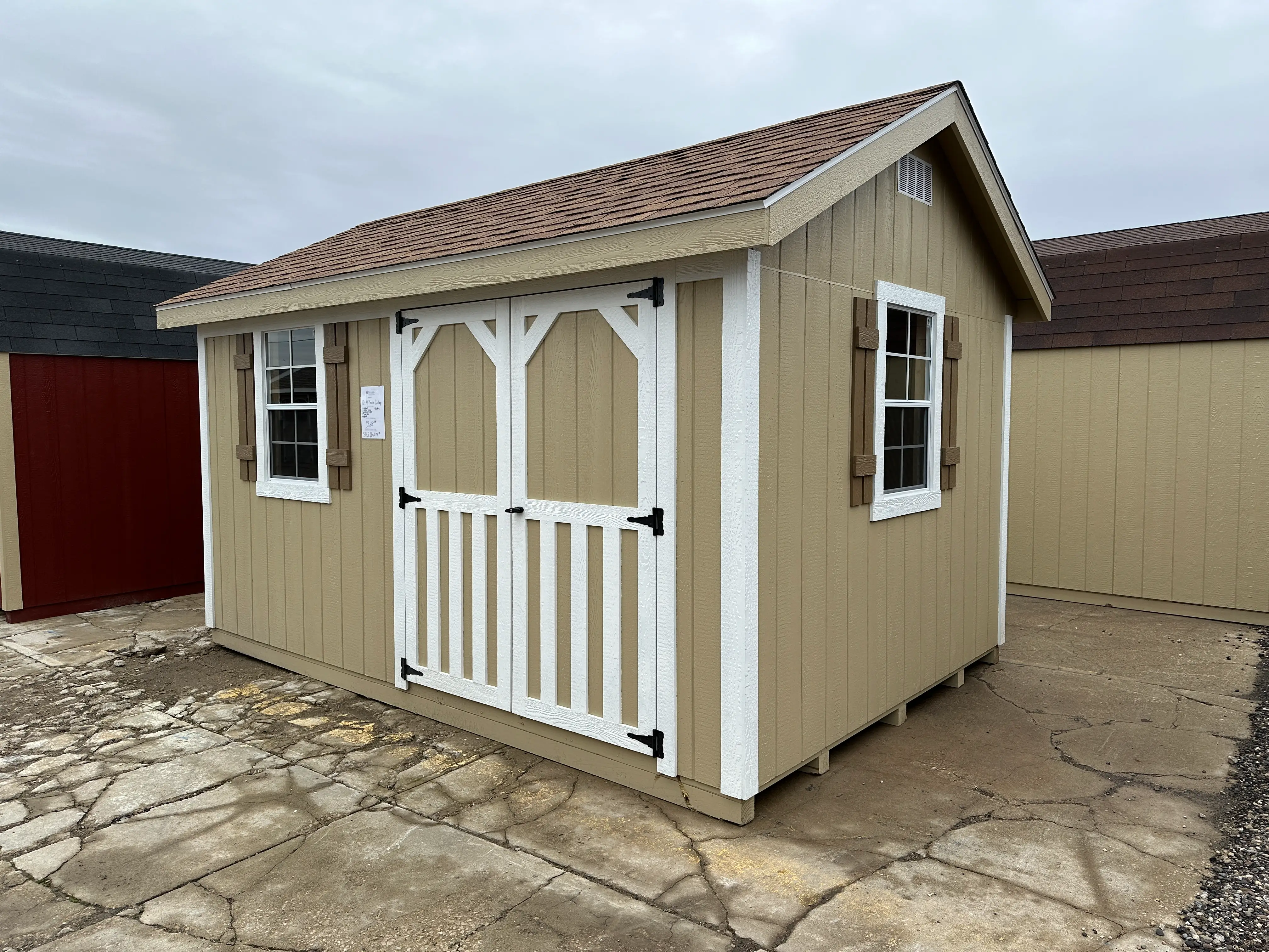 Beige Shed | 10x14 Premier Cottage | Hartville Outdoor Products